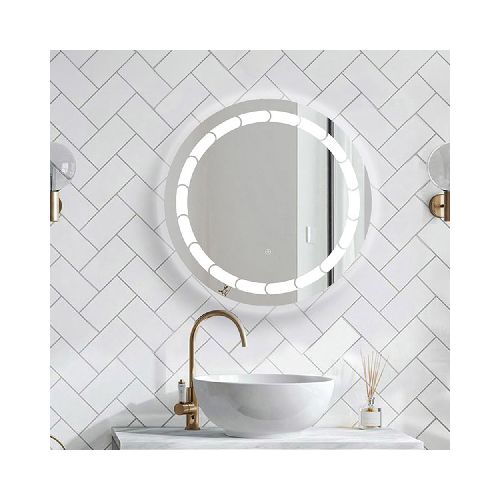 Espejo Blanco Redondo con LED Vidrio 60x60x0,34cm | Orange - Elegancia y Amplitud para tus Espacios en Promart