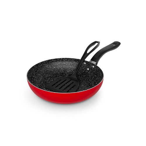 Sartén Warenhaus CookEase 22cm Antiadherente + Espátula Roja - Cocina Práctica en Promart