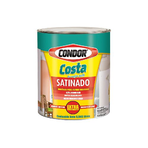 Pintura Látex Satinado Blanco 1L Costa | Condor: Elegancia y Sofisticación para tus Espacios en Promart