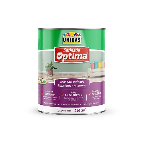 Pintura Látex Satinado Óptima Blanco 1l | Unidas en Promart