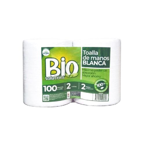 Toalla de Manos Blanca 100m | BioSolutions en Promart