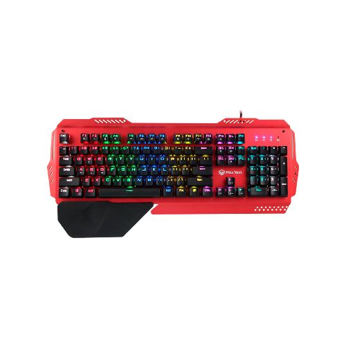 TECLADO MEETION MT-MK20 LINA INVERSE – MECANICO – SWITCH BLUE – ANTI-GHOSTING – BLACK/RED