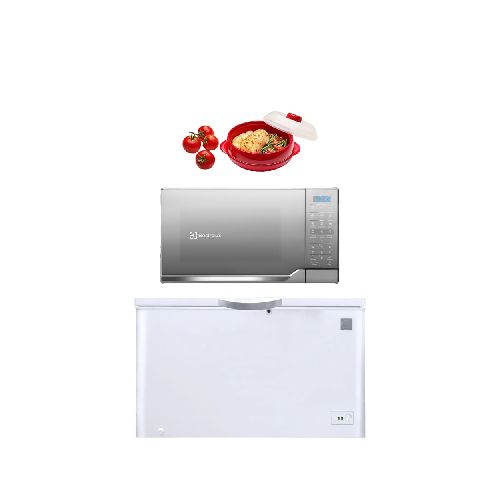 Combo: Congelador 380Litros EFCC38A6HQW + Horno Microondas 25L Plata EMDO25S3GSEUG - Electrolux Ecuador