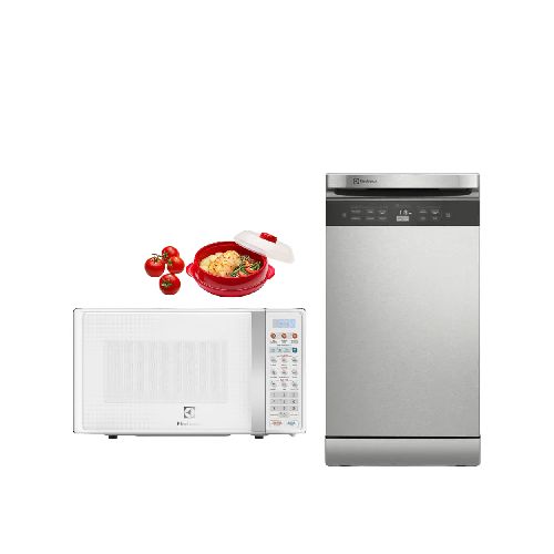 Combo: Lavavajillas 10 Sets - 115 Puestos EHFE10T7MSBUS + Horno Microondas 17L Blanco EMDO17S3GSEUW - Electrolux Ecuador