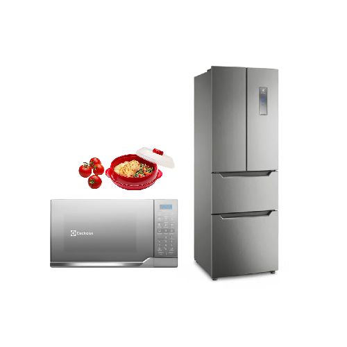 Combo: Refrigeradora No Frost French Door Inverter 298Litros ERFWV6HUS + Horno Microondas 20L Plata EMDO20S3GSEUG - Electrolux Ecuador