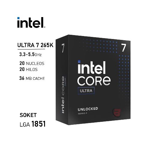 Procesador Intel Core Ultra 7 265K 3.3/5.5GHz 20 Nucleos LGA1851 | Quito Ecuador