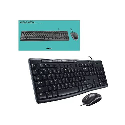 Combo de teclado y mouse Logitech MK200 Media USB Español | Quito Ecuador