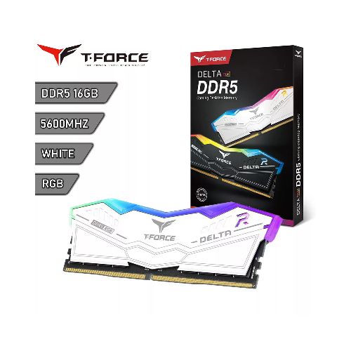 Memoria RAM DDR5 Team Group T-Force Delta RGB 16Gb 5600Mhz Blanca | Quito Ecuador