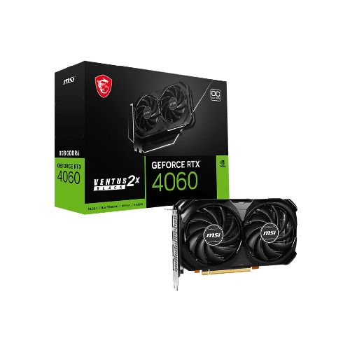 Tarjeta de Video RTX 4060 MSI Ventus 2X Black 8GB OC GDDR6 | Quito Ecuador