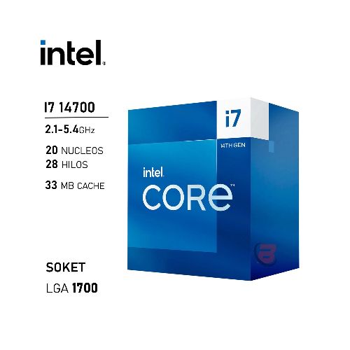 Procesador Intel Core i7 14700 2.1GHz 20 Núcleos 28 Hilos LGA1700 14va | Quito Ecuador