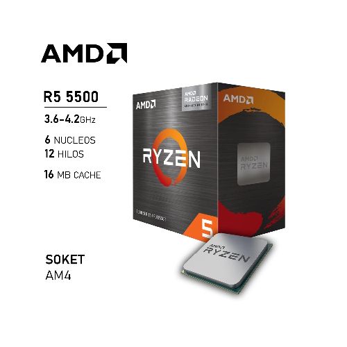 Procesador AMD Ryzen 5 5500 3.6GHz 6 Núcleos 12 Hilos AM4 | Quito Ecuador