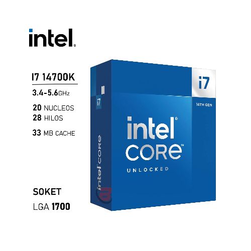 Procesador Intel Core i7 14700K 3.4GHz 20 Núcleos 28 Hilos LGA1700 14va | Quito Ecuador