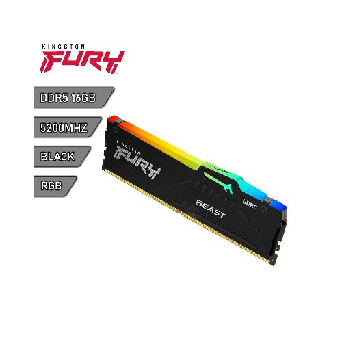 Memoria RAM DDR5 Kingston Fury Beast RGB 16Gb 5200Mhz | Quito Ecuador