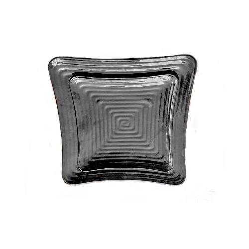 Linea Melamina NEGRO Plato Trinche Cuadrado Square c/Relieve de 23 cm  