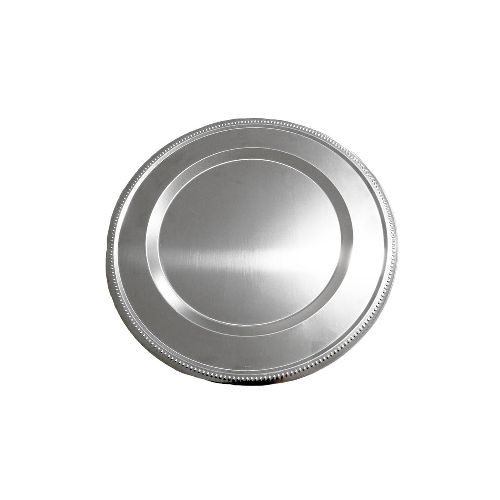 Plato base acero inoxidable Plata 31 cm decorado puntos lujo OZNOX  