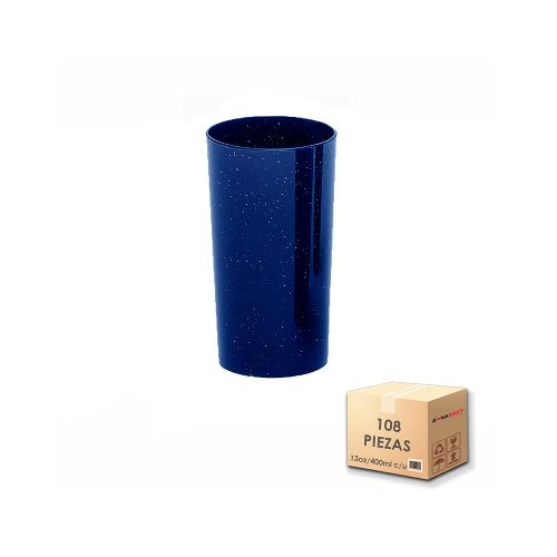 Linea Plastipeltre Vaso jaibolero 13 Oz/400ml Caja c/108 pzas AZUL MARINO  