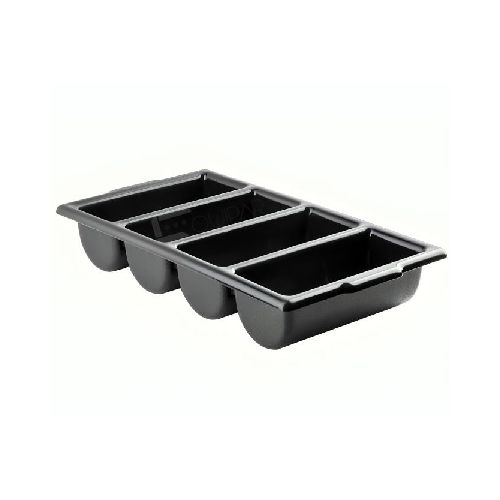 Caja Plastica para Cubiertos de 4 Compartimientos Negro CCS  