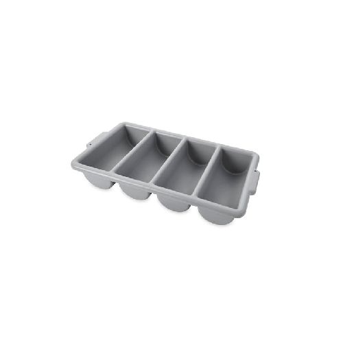 Caja Plastica para Cubiertos de 4 Compartimientos Gris  