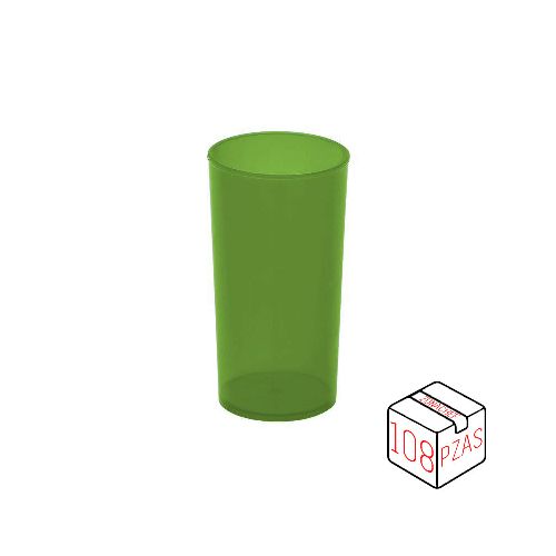 Vaso Jaibolero Traslucido de 13 Oz Verde Caja c/108 pzas Tcp  