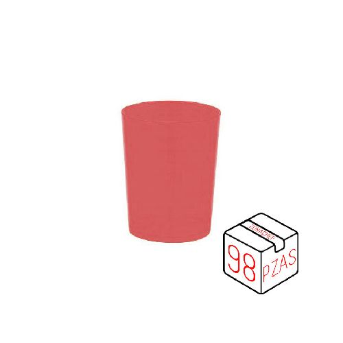 Vaso Kinder de 8 Oz/240 ml Polipropileno Rojo Traslucido Caja c/98 pzas Tcp  