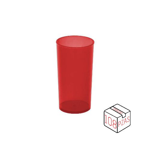 Vaso Jaibolero Traslucido de 13 Oz Rojo Caja c/108 pzas Tcp  