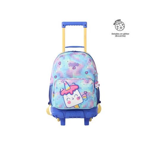 Mochila Con Ruedas Infantil Para Niña Blanda Totto 14.61 Lt. Cremy - Estampado Ruedas Infantil Cremy M | Artefacta Ecuador