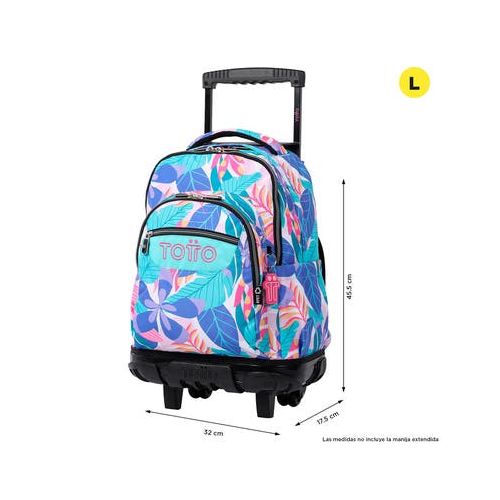 Mochila Con Ruedas Mujer Blanda Totto 25.48 Lt. Floresta  Estampado  Pc Renglon| Artefacta Ecuador