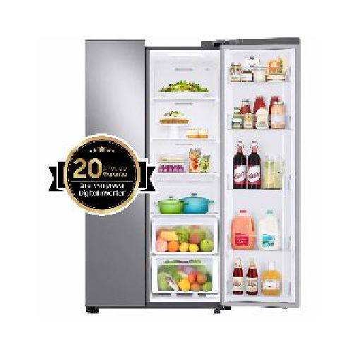 Refrigeradora Samsung RS28T5B00S9 799 litros side by side inverter power cool power freeze color acero inoxidable