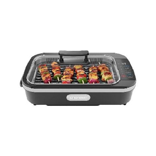 Parrilla eléctrica Chefman CHE-RJ23SGPL-BK 15 pulgadas , se puede cocinar hasta 6 hamburguesas 1500 watts panel digital color negro