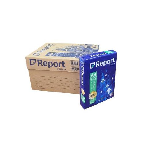 Caja de resma de papel Report 75GRA4 21X29.7 contiene 10 resmas de 500 hojas cada una color blanco