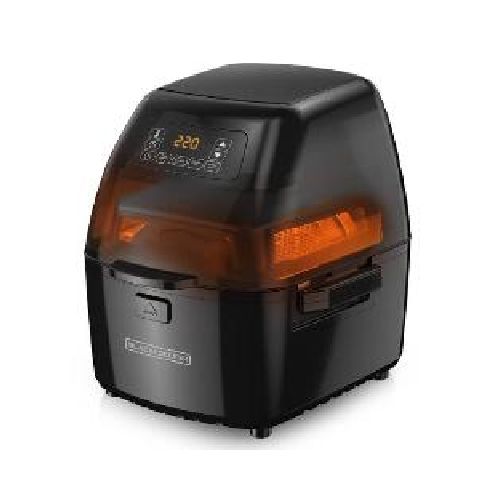 Freidora de aire Black+decker BD-HFD2000B 5 litros 1230 watts cesta giratoria rostizador incluido color negro