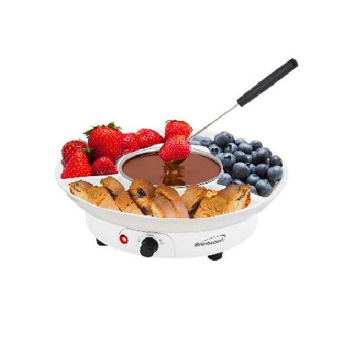 Olla para fondue Brentwood TS-604W 300 ml bandeja de 3 secciones extraíble color blanco