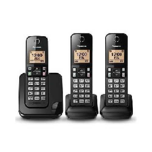 Teléfono inalámbrico Panasonic KX-TGC353 3 extensiones con identificador de llamadas y contestadora color negro