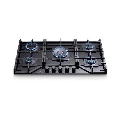 Encimera a gas Indurama EGI-905VDNE 90 cm 5 quemadores tablero de vidrio ultraclear glass - negro color croma