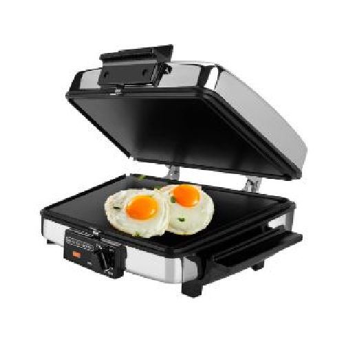 Sanduchera waflera Black+decker G49TD 4 panes 900 watts parrilla y plancha 3 en 1 color croma