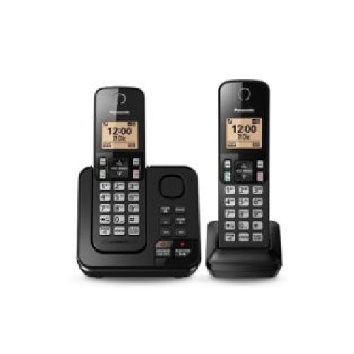 Teléfono inalámbrico Panasonic KX-TGC362LAB 2 bases con contestadora color negro