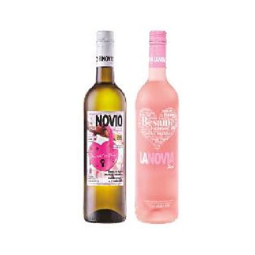 Vino Sm 10193-20193 pareja de vinos el novio perfecto blanco y la novia ideal rosa