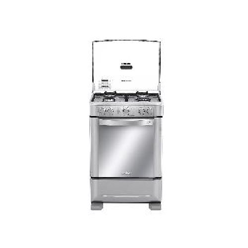 Cocina a gas Mabe EM6060FX2 4 quemadores triple corona grill a gas 60cm parrilla autodeslizable color acero inoxidable