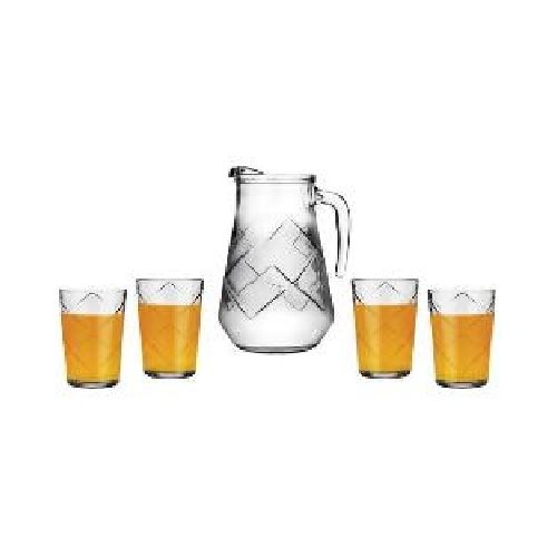 Set vasos Nadir MARACATU 1318 5 piezas /1 jarra: 1560ml / 4vasos: 280ml color transparente