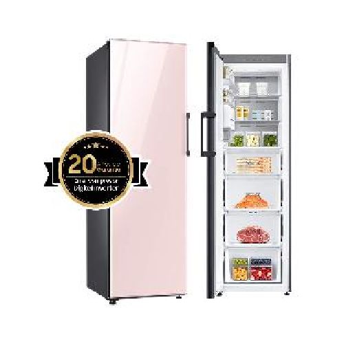 Refrigeradora Samsung RZ32A7445P0/ED 380 litros top freezer una puerta bespoke dual refrigerador o congelador color rosa