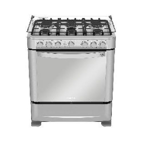 Cocina a gas Mabe EM7620FX0 6 quemadores 76cm color acero inoxidable