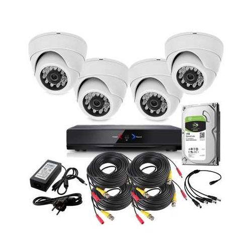 Kit de 4 cámaras de seguridad tipo Domo + DVR + Disco duro 1tb + Instalación  