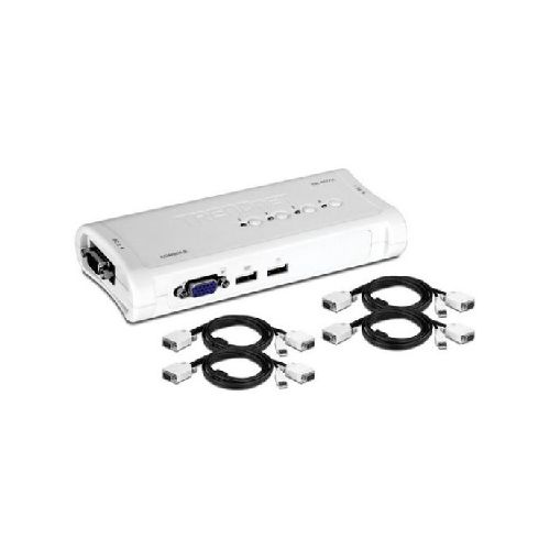 KIT SWITCH KVM USB DE 4 PUERTOS VGA TK-407K  TRENDNET