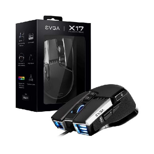 MOUSE GAMING RGB EVGA X17 USB 8K 16000DPI BLACK 10 BOTONES  