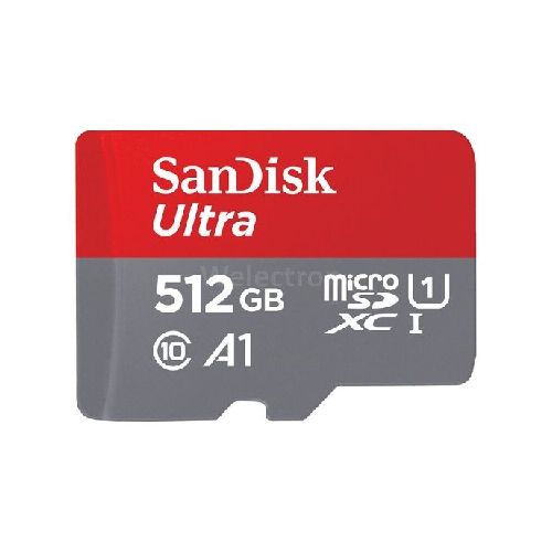 TARJETA DE MEMORIA MICRO SD XC SANDISK ULTRA 512GB CLASE 10 A1 CON ADAPTADOR SD  