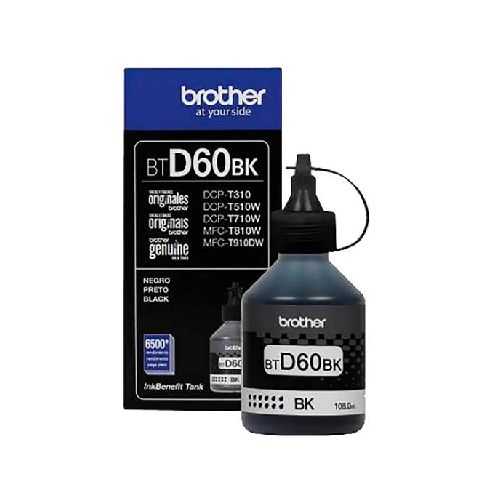 BOTELLA DE TINTA BROTHER BTD60BK NEGRA 108ML PARA T310 T510W T710W T910DW T420W  