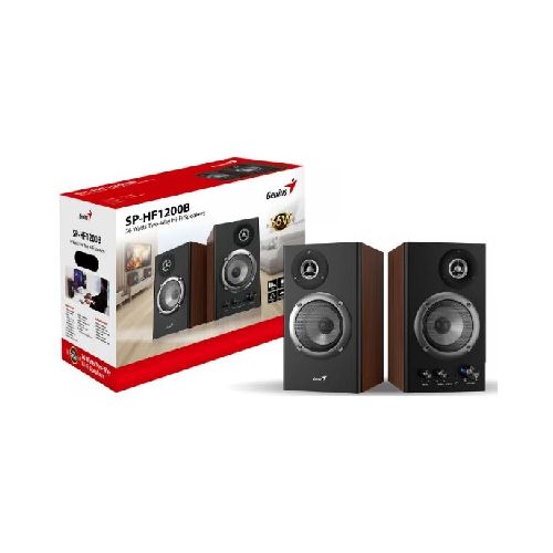 PARLANTE DE MADERA GENIUS SP-HF1200B - POTENCIA 36W - RMS - 2.0 - CON CONTROL VOLUMEN  