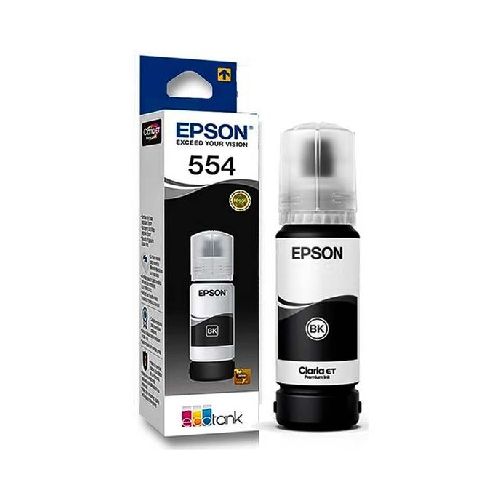 BOTELLA DE TINTA EPSON 554 NEGRA PIGMENTADA ORIGINAL 70ML  