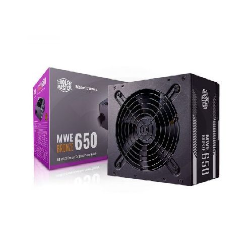 FUENTE DE PODER CERTIFICADA COOLERMASTER MWE 650 BRONZE - V2 650W - 80 PLUS BRONZE  