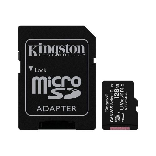 TARJETA DE MEMORIA MICRO SD HC CANVAS DE 128GB CLASE 10 CON ADAPTADOR SD  KINGSTON